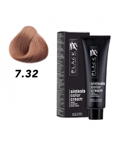 Крем боя за коса - Black Professional Line Sintesis Color Cream Перманентна 100 мл. цвят Coffee With Milk 7.32 