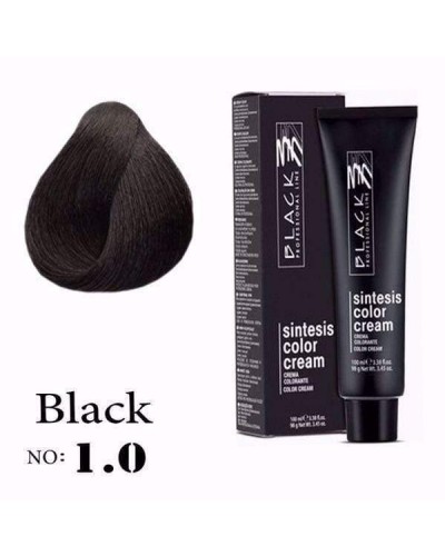 Крем боя за коса - Black Professional Line Sintesis Color Cream Перманентна 100 мл. цвят 1.0 Black