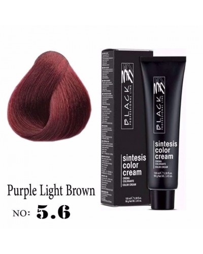 Крем боя за коса - Black Professional Line Sintesis Color Cream Перманентна 100 мл. цвят Purple light brown 5.6 