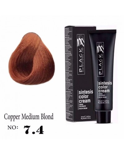 Крем боя за коса - Black Professional Line Sintesis Color Cream Перманентна 100 мл. цвят Copper medium blond 7.4 