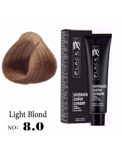 Крем боя за коса - Black Professional Line Sintesis Color Cream Перманентна 100 мл. цвят Light blond 8.0 