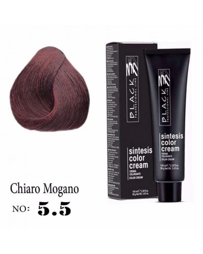 Крем боя за коса - Black Professional Line Sintesis Color Cream Перманентна 100 мл. цвят Mahogany light brown 5.5 