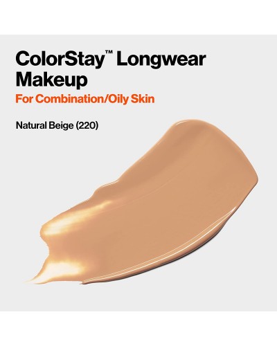 Течен фон дьо тен от Revlon за комбинирана и мазна кожа, Revlon ColorStay for Combination/Oily Skin SPF 15 № 220 NATUR BEIGE