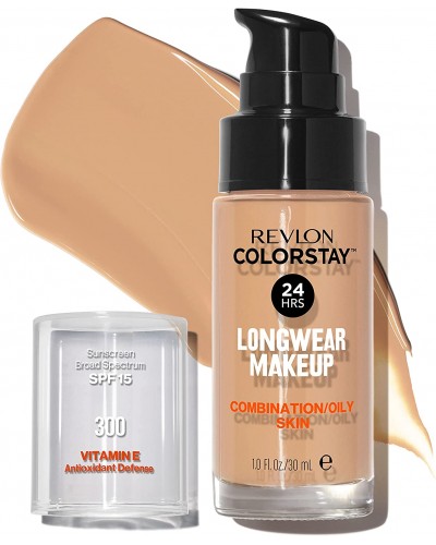 Течен фон дьо тен от Revlon за комбинирана и мазна кожа, Revlon ColorStay for Combination/Oily Skin SPF 15 № 300 GOLD BEIGE