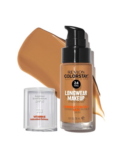 Течен фон дьо тен от Revlon за комбинирана и мазна кожа, Revlon ColorStay for Combination/Oily Skin SPF 15 № 330 NATURAL TAN