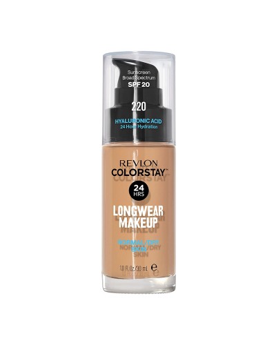 Течен фон дьо тен от Revlon за нормална и суха кожа, Revlon ColorStay for Normal and Dry Skin, SPF 20 № 220 NUDE BEIGE